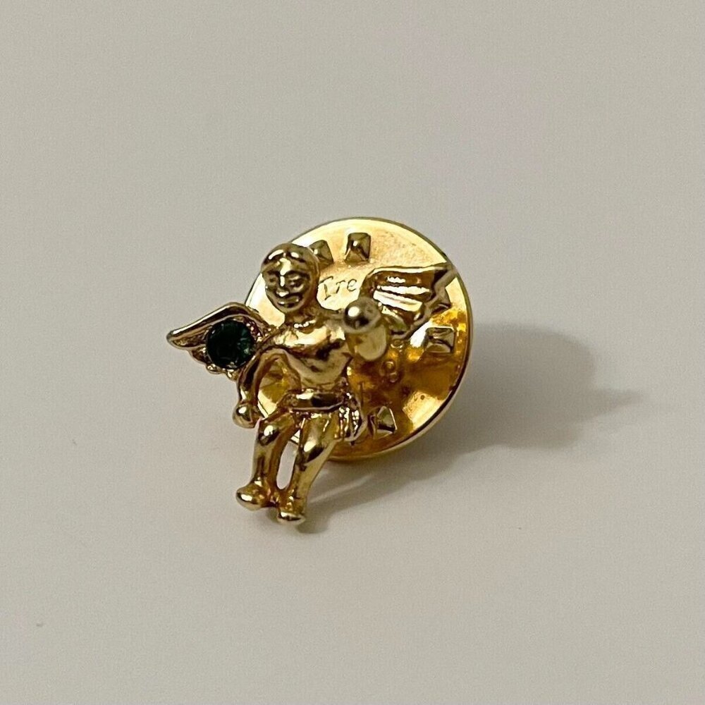 Vintage Tiny Treasures and Trinkets Birthstone Guardian Angel Lapel Pin